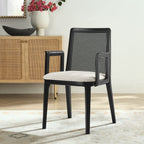EEI-6844 Monarch Wood and Rattan Dining Armchair by Modway