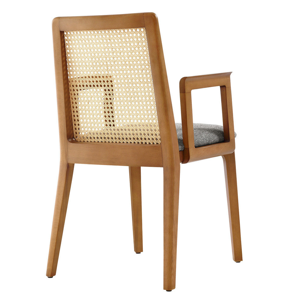 EEI-6844 Monarch Wood and Rattan Dining Armchair by Modway