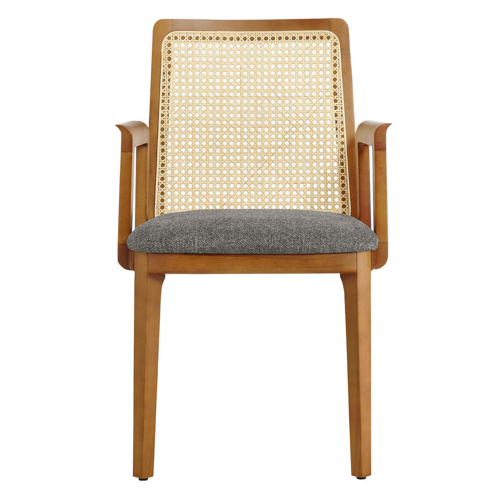 EEI-6844 Monarch Wood and Rattan Dining Armchair by Modway