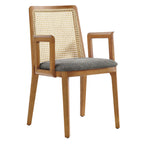 EEI-6844 Monarch Wood and Rattan Dining Armchair by Modway
