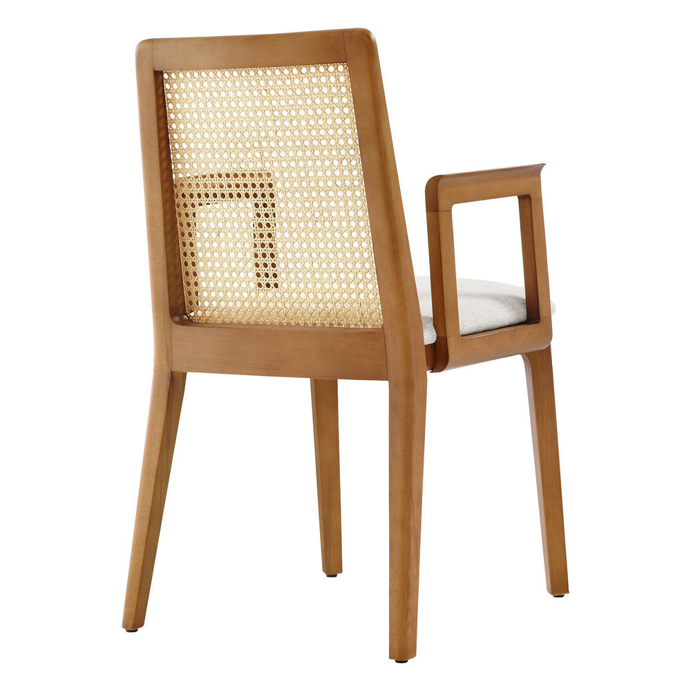EEI-6844 Monarch Wood and Rattan Dining Armchair by Modway