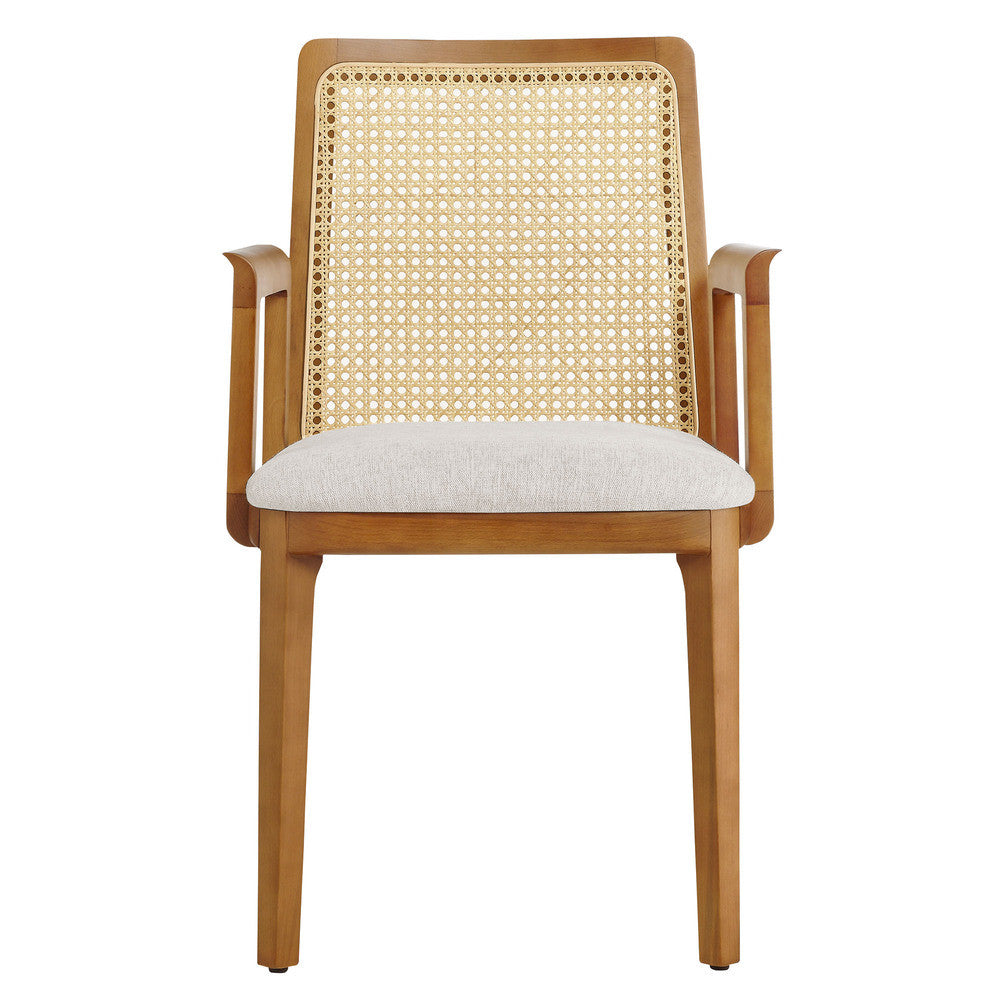 EEI-6844 Monarch Wood and Rattan Dining Armchair by Modway