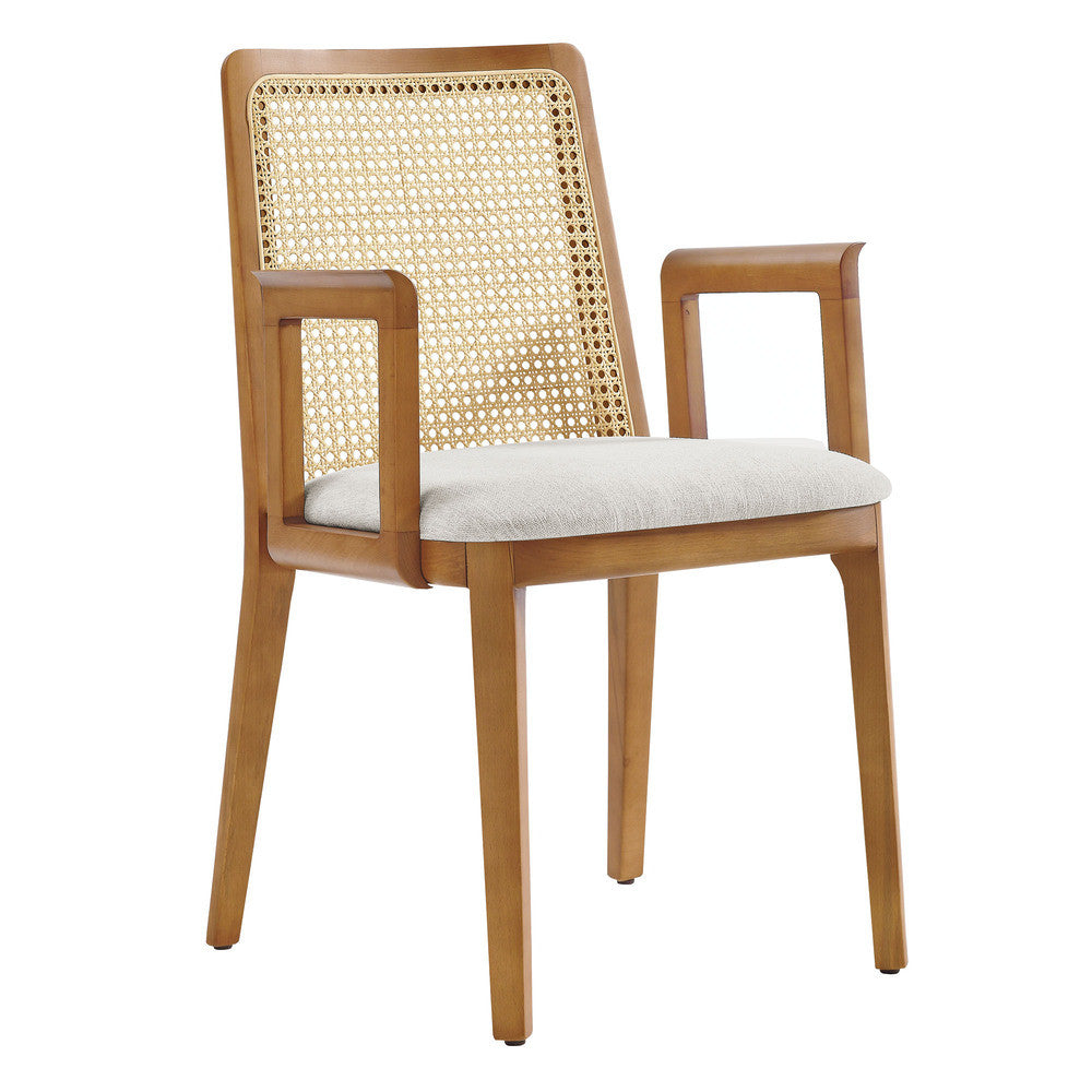 EEI-6844 Monarch Wood and Rattan Dining Armchair by Modway