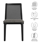 EEI-6843 Monarch Wood and Rattan Dining Side Chair by Modway
