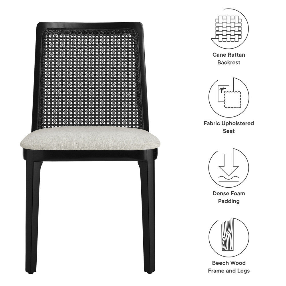 EEI-6843 Monarch Wood and Rattan Dining Side Chair by Modway