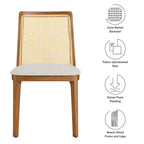 EEI-6843 Monarch Wood and Rattan Dining Side Chair by Modway