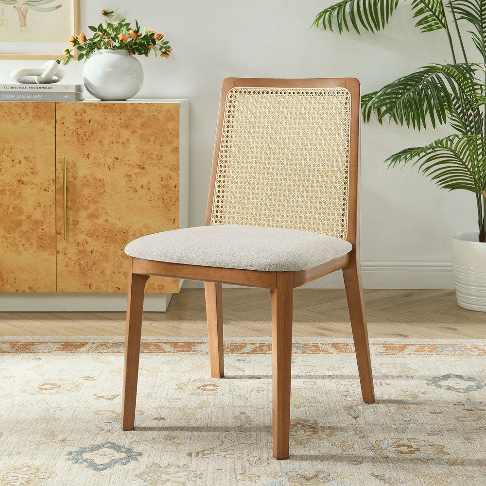 EEI-6843 Monarch Wood and Rattan Dining Side Chair by Modway