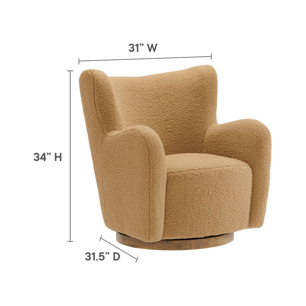 Modway Montrose Wingback Sherpa Swivel Accent Chair by Modway-EEI-7105