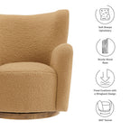 Modway Montrose Wingback Sherpa Swivel Accent Chair by Modway-EEI-7105