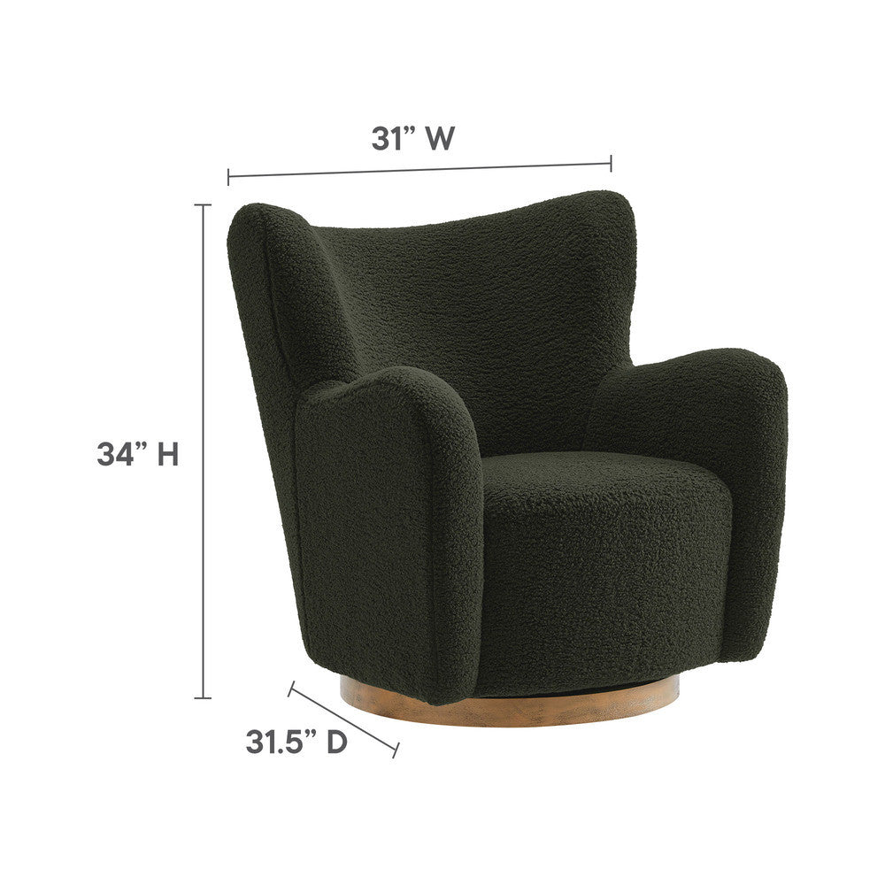 Modway Montrose Wingback Sherpa Swivel Accent Chair by Modway-EEI-7105