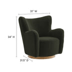Modway Montrose Wingback Sherpa Swivel Accent Chair by Modway-EEI-7105