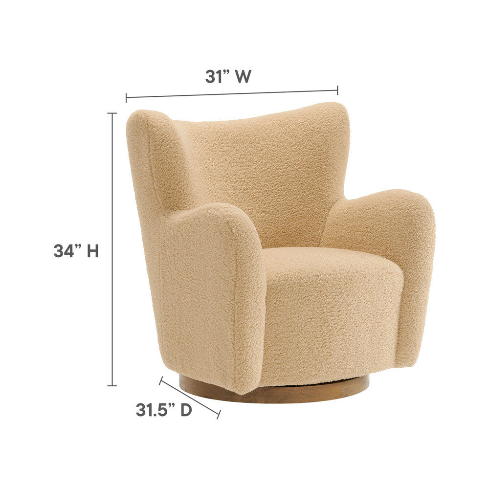 Modway Montrose Wingback Sherpa Swivel Accent Chair by Modway-EEI-7105