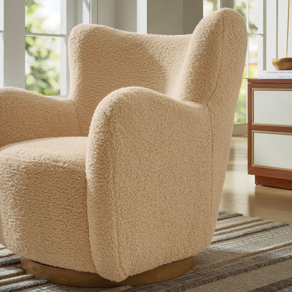 Modway Montrose Wingback Sherpa Swivel Accent Chair by Modway-EEI-7105