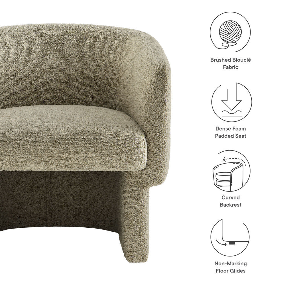 Modway Muse Boucle Fabric Barrel Accent Chair by Modway-EEI-7100