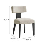 EEI-6777 Nalani Fabric Upholstered Dining Chairs Set of 2 by Modway