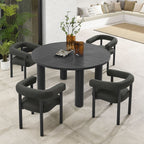EEI-7063 Nautica 5-Piece Round Outdoor Patio Aluminum Dining Table and Chairs Set by Modway