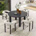 EEI-7063 Nautica 5-Piece Round Outdoor Patio Aluminum Dining Table and Chairs Set by Modway
