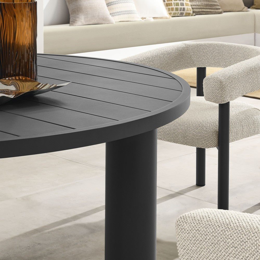 EEI-7063 Nautica 5-Piece Round Outdoor Patio Aluminum Dining Table and Chairs Set by Modway