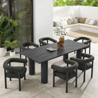 EEI-7062 Nautica 7-Piece Rectangular Outdoor Patio Aluminum Dining Table and Chairs Set by Modway