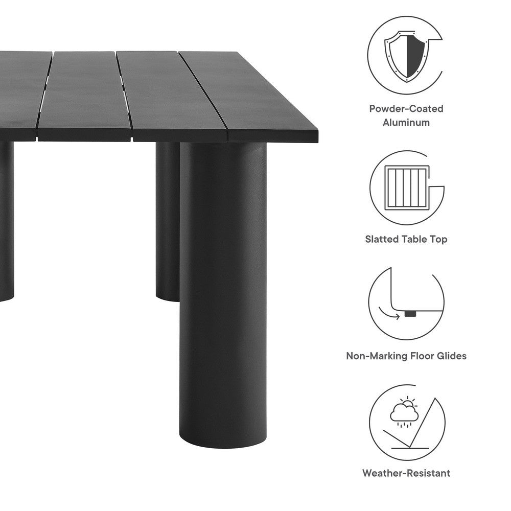 EEI-7062 Nautica 7-Piece Rectangular Outdoor Patio Aluminum Dining Table and Chairs Set by Modway