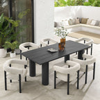 EEI-7062 Nautica 7-Piece Rectangular Outdoor Patio Aluminum Dining Table and Chairs Set by Modway