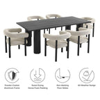 EEI-7062 Nautica 7-Piece Rectangular Outdoor Patio Aluminum Dining Table and Chairs Set by Modway