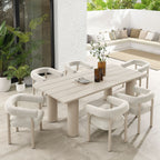 EEI-7062 Nautica 7-Piece Rectangular Outdoor Patio Aluminum Dining Table and Chairs Set by Modway
