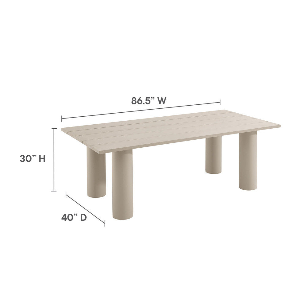 EEI-7062 Nautica 7-Piece Rectangular Outdoor Patio Aluminum Dining Table and Chairs Set by Modway