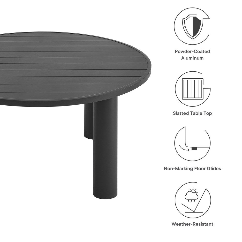 EEI-6981 Nautica Outdoor Patio 60" Round Aluminum Dining Table by Modway