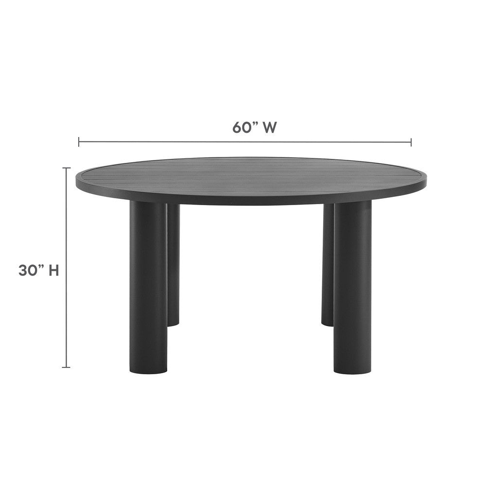 EEI-6981 Nautica Outdoor Patio 60" Round Aluminum Dining Table by Modway