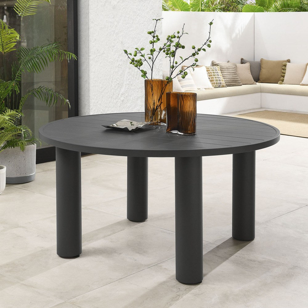 EEI-6981 Nautica Outdoor Patio 60" Round Aluminum Dining Table by Modway