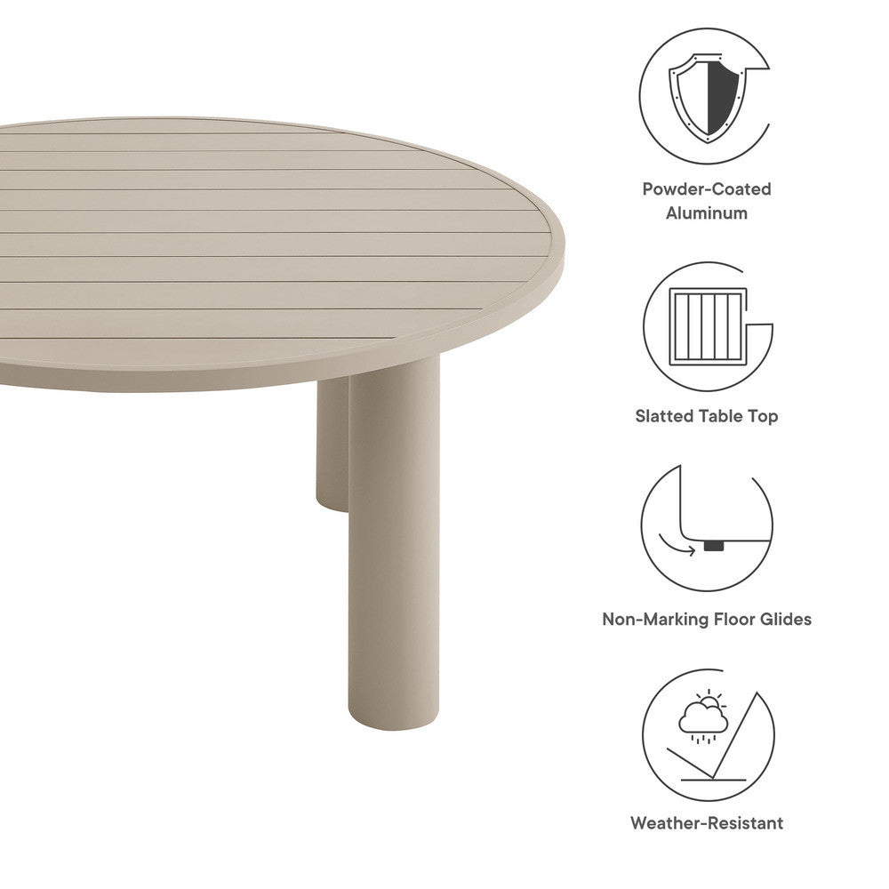 EEI-6981 Nautica Outdoor Patio 60" Round Aluminum Dining Table by Modway