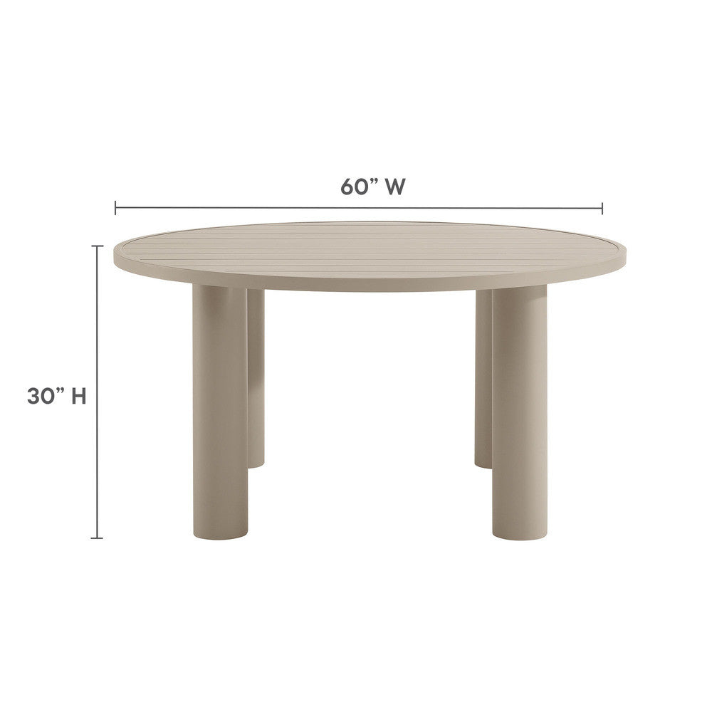 EEI-6981 Nautica Outdoor Patio 60" Round Aluminum Dining Table by Modway