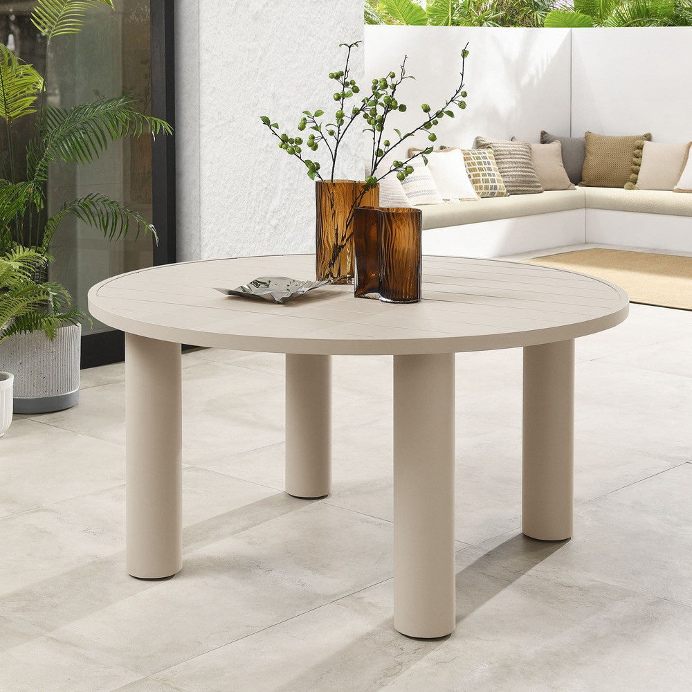 EEI-6981 Nautica Outdoor Patio 60" Round Aluminum Dining Table by Modway