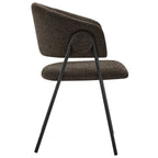 EEI-7045-JAV-BLK Nella Upholstered Heathered Chenille Dining Chairs Set of 2 by Modway