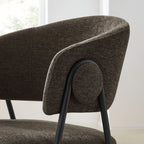 EEI-7045-JAV-BLK Nella Upholstered Heathered Chenille Dining Chairs Set of 2 by Modway