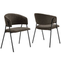Modway EEI-7045-JAV-BLK Nella Upholstered Heathered Chenille Dining Chairs Set of 2 Java Black