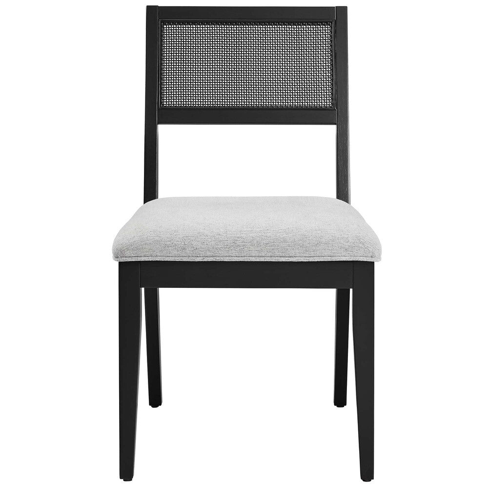 EEI-6781 Nimba Faux Rattan Fabric Dining Chairs Set of 2 by Modway