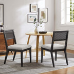 EEI-6781 Nimba Faux Rattan Fabric Dining Chairs Set of 2 by Modway