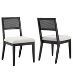 EEI-6781 Nimba Faux Rattan Fabric Dining Chairs Set of 2 by Modway
