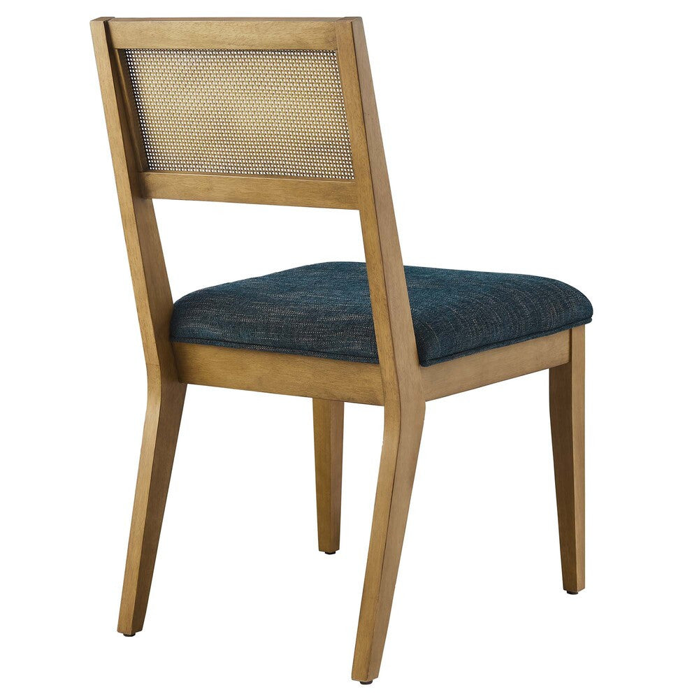 EEI-6781 Nimba Faux Rattan Fabric Dining Chairs Set of 2 by Modway