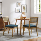 EEI-6781 Nimba Faux Rattan Fabric Dining Chairs Set of 2 by Modway