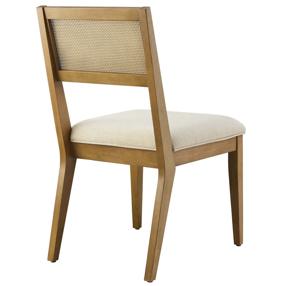 EEI-6781 Nimba Faux Rattan Fabric Dining Chairs Set of 2 by Modway