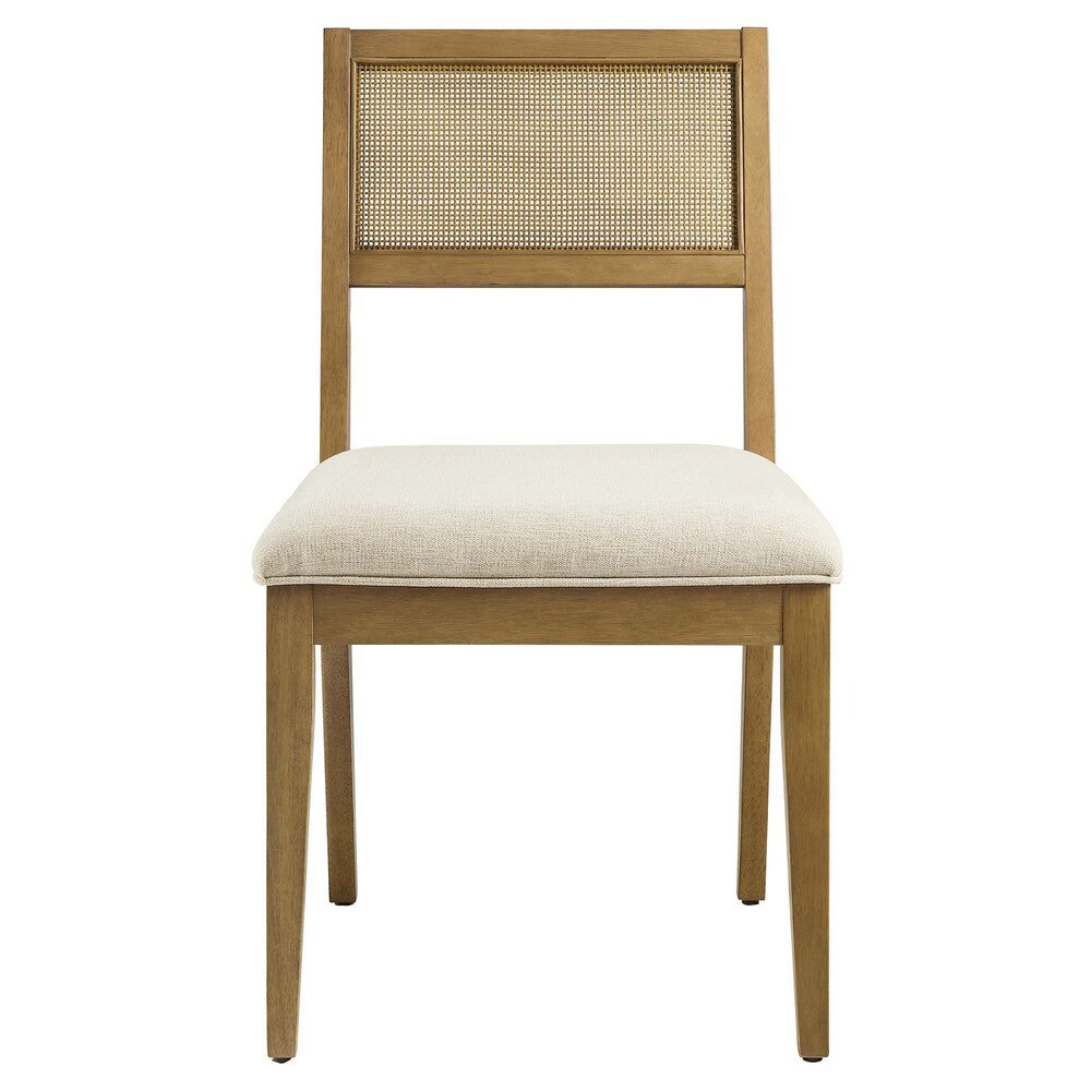 EEI-6781 Nimba Faux Rattan Fabric Dining Chairs Set of 2 by Modway