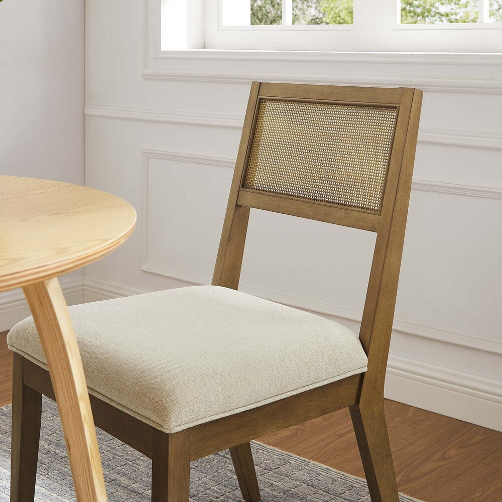 EEI-6781 Nimba Faux Rattan Fabric Dining Chairs Set of 2 by Modway