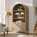 Modway Nolan 74" Tall Wide Arched Storage Display Cabinet Bookshelf by Modway-EEI-7169