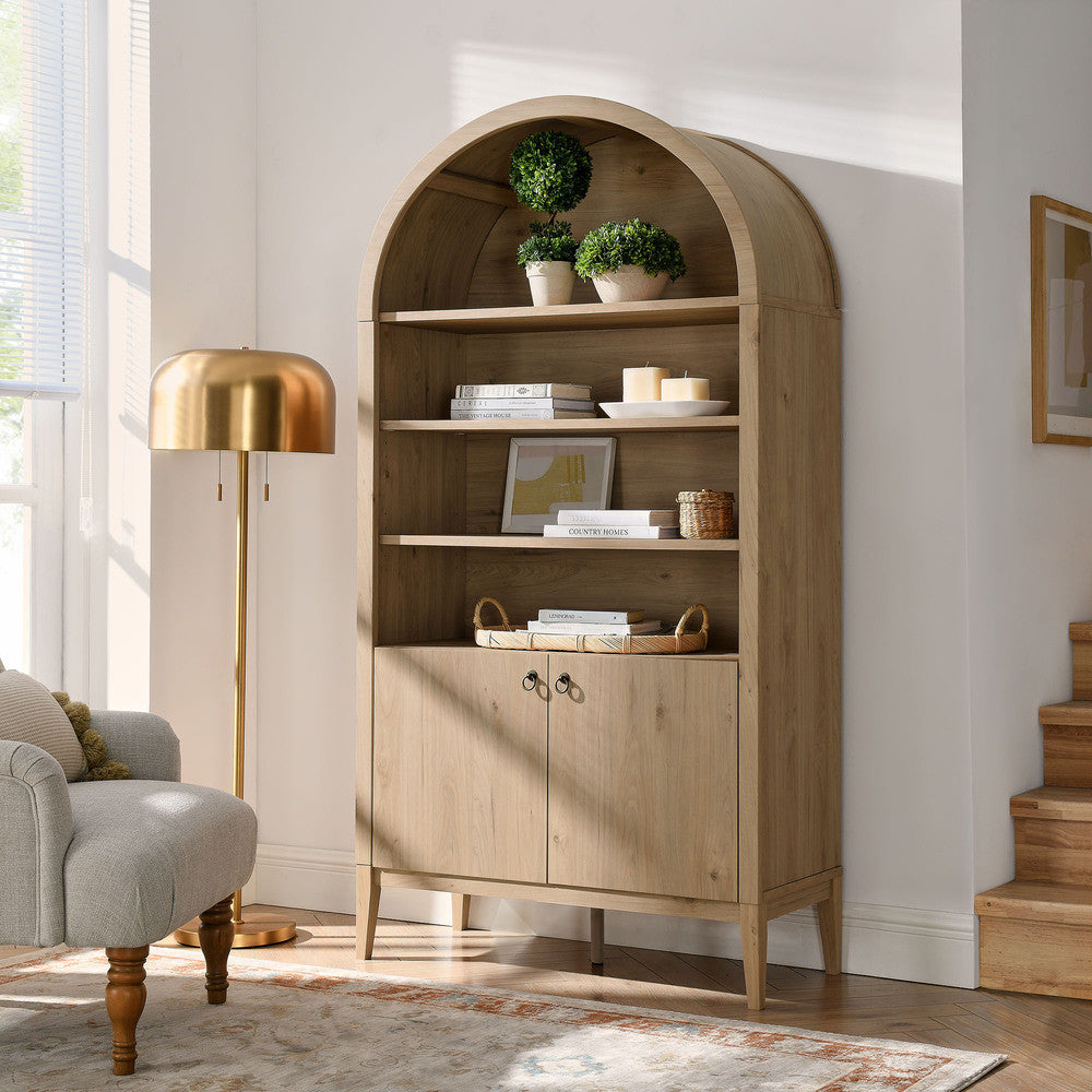 Modway Nolan 74" Tall Wide Arched Storage Display Cabinet Bookshelf by Modway-EEI-7169