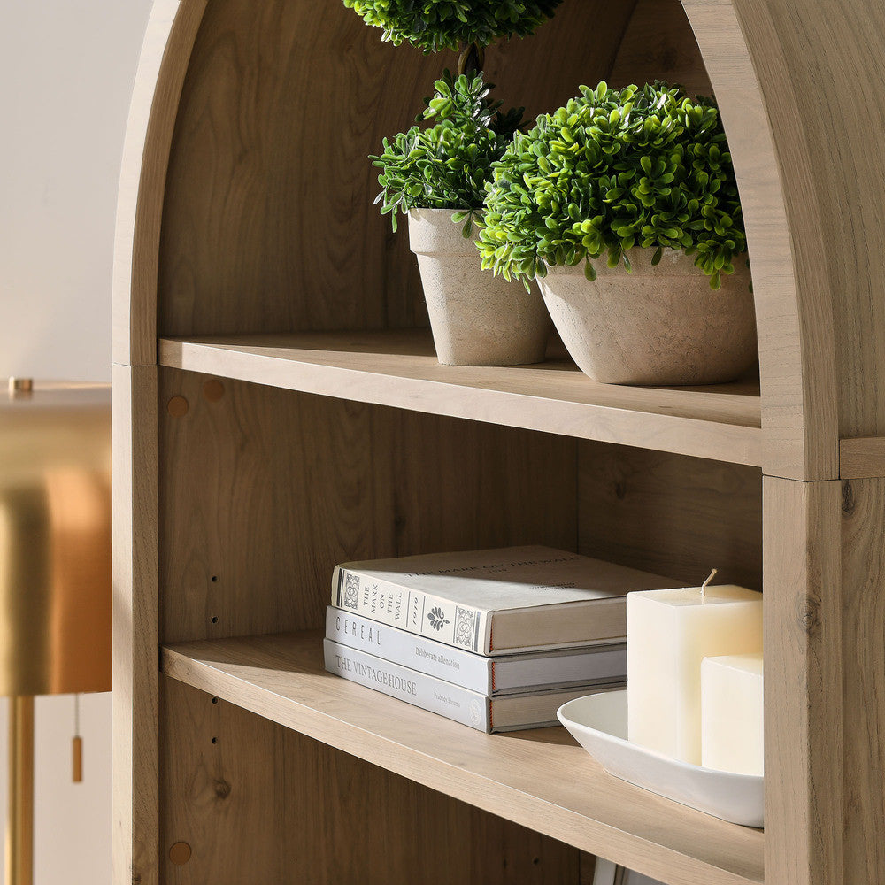 Modway Nolan 74" Tall Wide Arched Storage Display Cabinet Bookshelf by Modway-EEI-7169