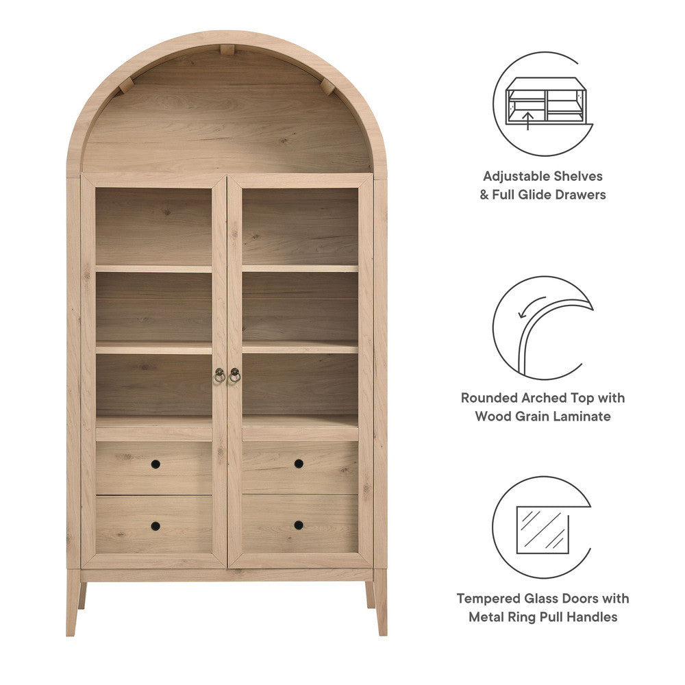 Modway Nolan 74" Tall Wide Arched Storage Display Cabinet by Modway-EEI-7168