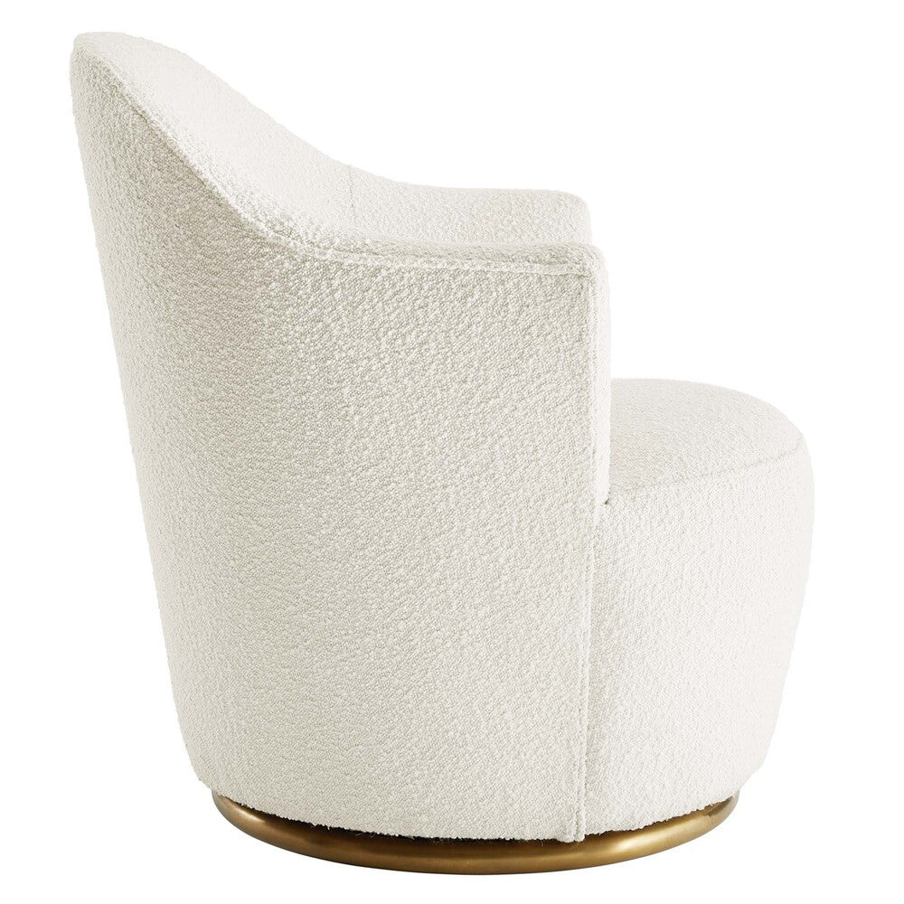 EEI-5311-WHI Nora Boucle Upholstered Swivel Chair by Modway